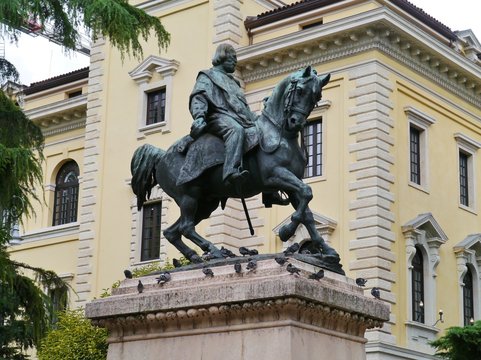 The bronze statue of Garibaldi in Verona in Italy
