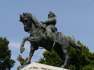 Fototapeta na wymiar The bronze statue of Vittorio Emanuele II in Verona