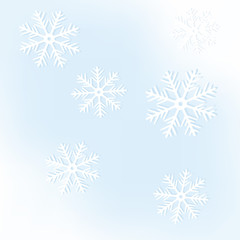 Naklejka na ściany i meble New Year's frame from snowflakes, on a blue background.
