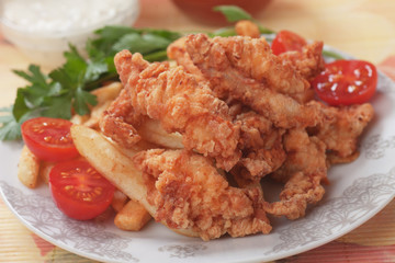 Southern fried chicken nuggets