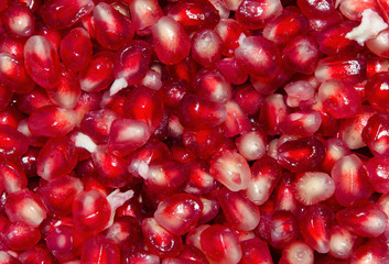 close-up of pomegranate seeds