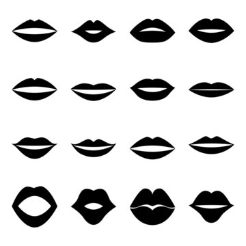 Set of lips, vector illustration