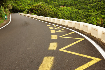 Obraz premium Winding road in Anaga Mountains, Tenerife