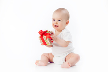 Baby with gift