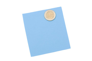 blank blue note with magnet