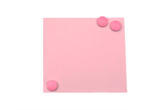 blank pink note with magnet