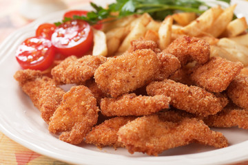 Breaded chicken nuggets