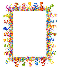 Obraz premium Confetti and serpentine frame