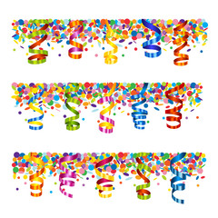 Confetti and serpentine banner