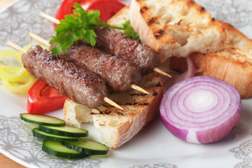 Minced meat skewer