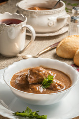 Meatballs in the sauce.