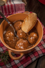 Meatballs in the sauce.