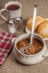 Meatballs in the sauce.