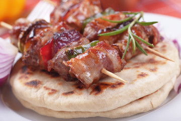 Kebab with pita bread