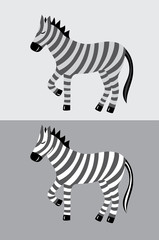 Fototapeta na wymiar Zebra cartoon, art vector illustration