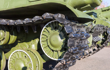 Caterpillars of the old soviet tank