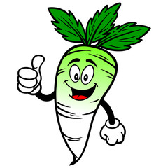 Daikon with Thumbs Up