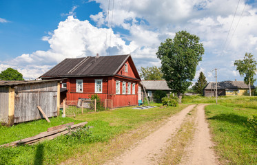 Fototapeta na wymiar Russian village in summertime
