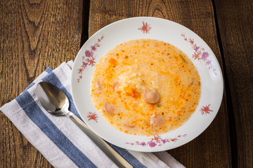 Frankfurt soup, top view