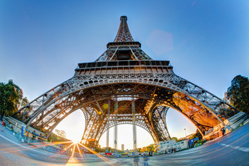 Colorful Eiffel Tower Sunrise