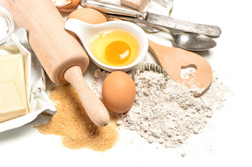baking ingredients. dough preparation. food background