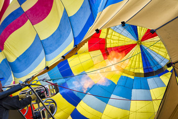 Hot Air Balloon Preparing to Fly