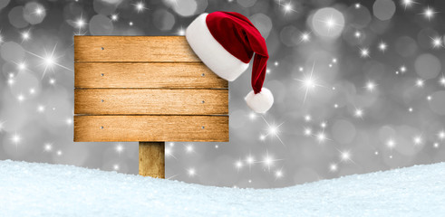Holzschild zu Weihnachten