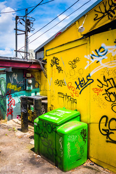 Graffiti Tags On The Wall Of A Buildings In Little Five Points,