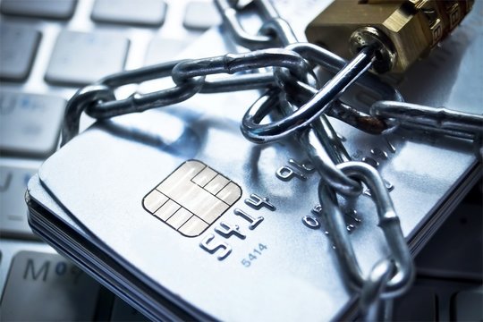chained credit cards security lock with password