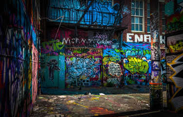 Obraz na płótnie Canvas In the Graffiti Alley, Baltimore, Maryland.