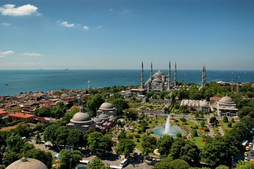 Blue Mosque Istanbul-Sultanahmet  froma Hagia Sophia minaret