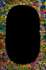 Colorful frame image isolated on black background