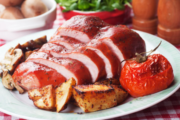 Roasted christmas ham