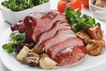 Roasted christmas ham