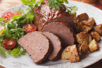Meat loaf with roasted potato