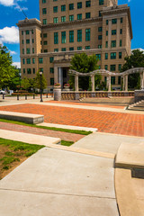 Pack Square Park and the Buncombe County Courthouse in Asheville