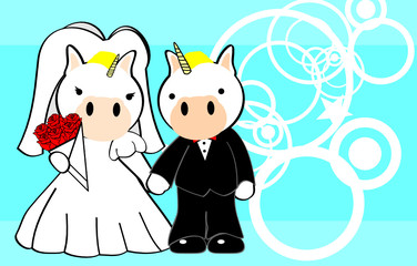 unicorn married cartoon background