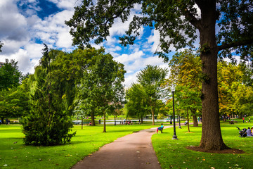 Path through the Public Garden in Boston, Massachusetts.