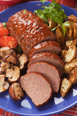 Classic meatloaf with mushrooms and potato