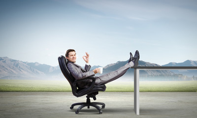 Businessman in chair