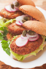 Mini burger canape