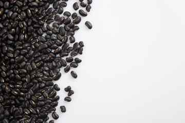 Black beans with white copy space