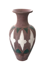 vintage  vase with carved ornament (Thai Earthenware)