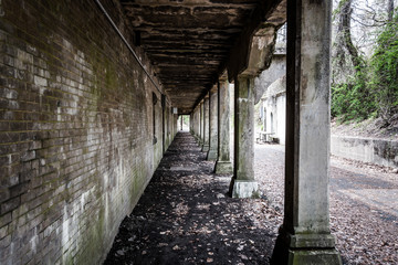 Abandoned building at Fort Howard Park, in Edgemere, Maryland.