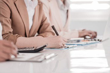 Business people discussing the charts and graphs showing the res