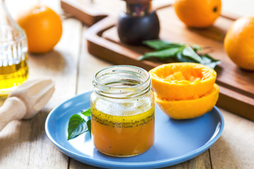 Orange salad dressing with poppy seed