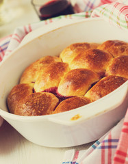 Buns made with sweet yeast dough