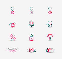 Award icon set, Logo collection
