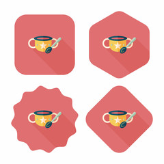 baby food bowl flat icon with long shadow,eps10