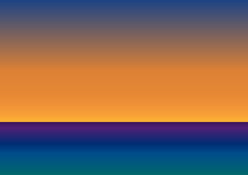 Vector blank seascape with sunset background